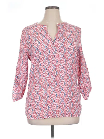 Pre-owned Kim Rogers 3/4 Sleeve Blouse In Pink