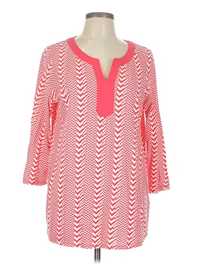 Pre-owned Kim Rogers 3/4 Sleeve Blouse In Red