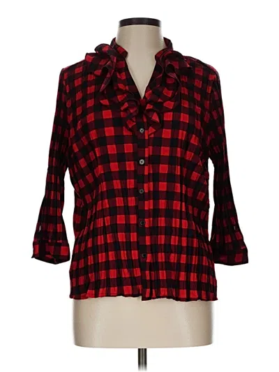 Pre-owned Kim Rogers 3/4 Sleeve Blouse In Red