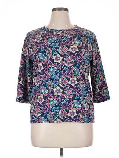 Pre-owned Kim Rogers 3/4 Sleeve Blouse In Teal
