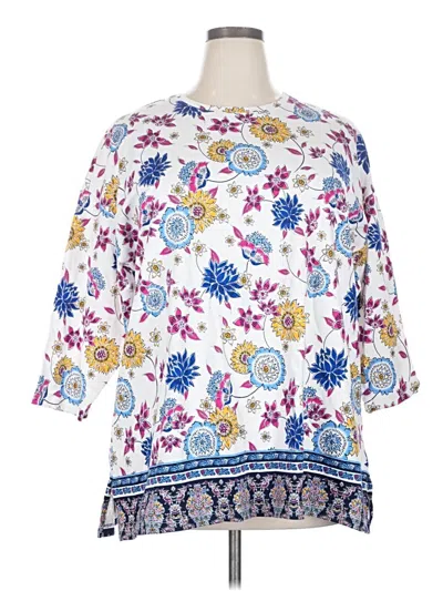 Kim Rogers 3/4 Sleeve Blouse In White