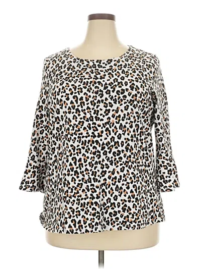 Pre-owned Kim Rogers 3/4 Sleeve Blouse In White