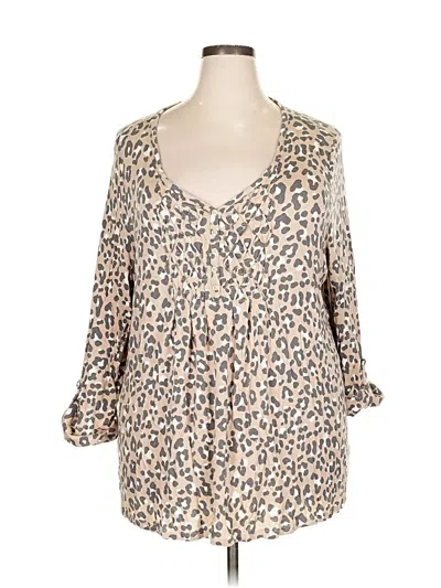 Pre-owned Kim Rogers 3/4 Sleeve T-shirt In Brown