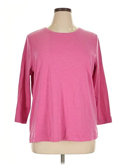 Pre-owned Kim Rogers 3/4 Sleeve Top Pink Boatneck Tops