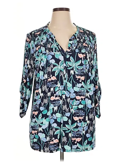 Pre-owned Kim Rogers 3/4 Sleeve T-shirt In Blue