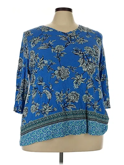 Pre-owned Kim Rogers 3/4 Sleeve T-shirt In Blue