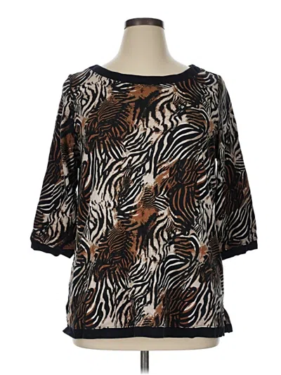 Pre-owned Kim Rogers 3/4 Sleeve T-shirt In Brown