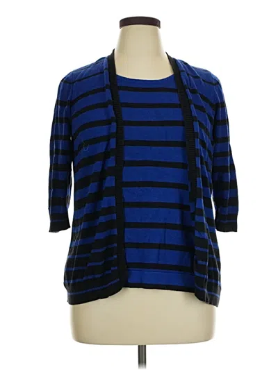 Pre-owned Kim Rogers Cardigan Sweater In Blue