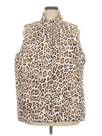 Pre-owned Kim Rogers Faux Fur Vest In Brown