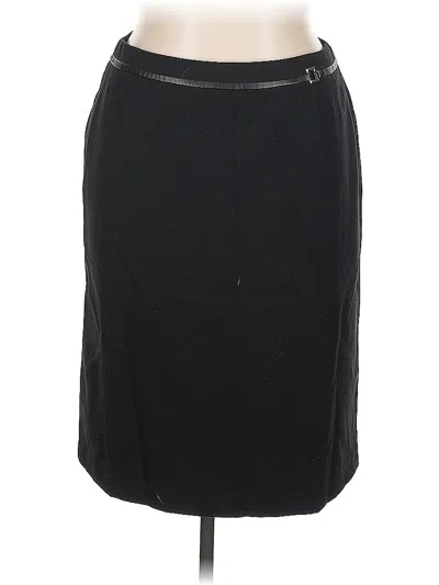 Pre-owned Kim Rogers Faux Leather Skirt In Black