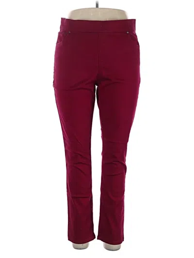 Pre-owned Kim Rogers Jeggings In Burgundy