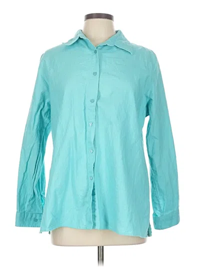Pre-owned Kim Rogers Long Sleeve Blouse In Blue
