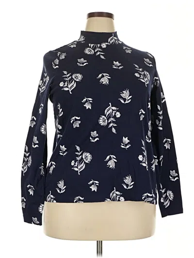 Pre-owned Kim Rogers Long Sleeve Blouse In Blue