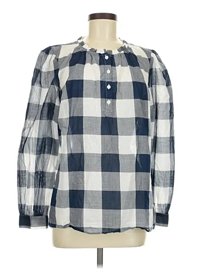 Pre-owned Kim Rogers Long Sleeve Blouse In Blue