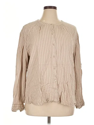 Pre-owned Kim Rogers Long Sleeve Blouse In Brown