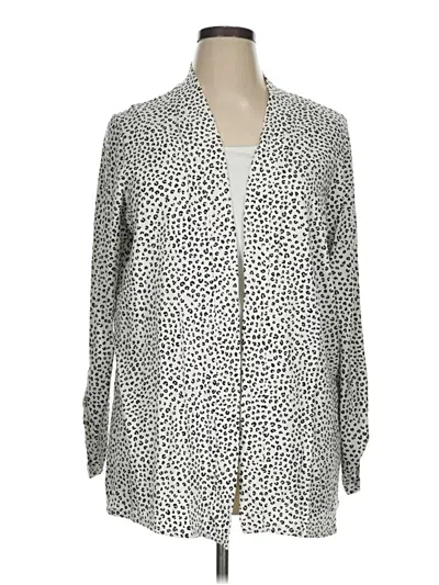 Pre-owned Kim Rogers Long Sleeve Blouse In Silver