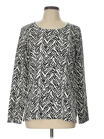 Pre-owned Kim Rogers Long Sleeve Blouse In Silver