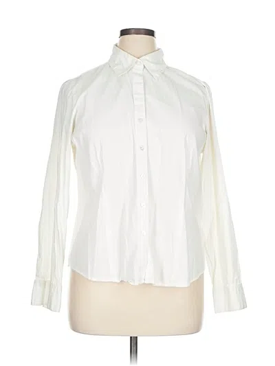 Pre-owned Kim Rogers Long Sleeve Blouse In White