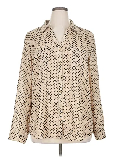 Pre-owned Kim Rogers Long Sleeve Blouse In White