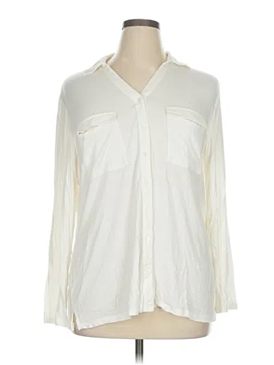 Pre-owned Kim Rogers Long Sleeve Blouse In White