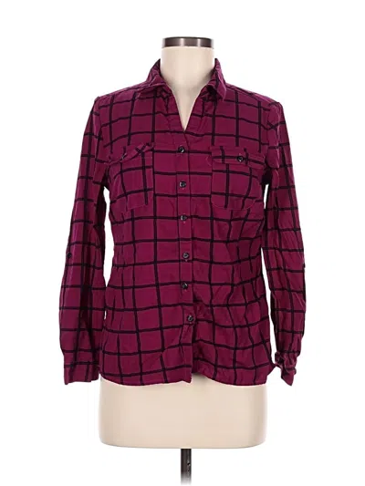 Pre-owned Kim Rogers Long Sleeve Button Down Shirt In Burgundy