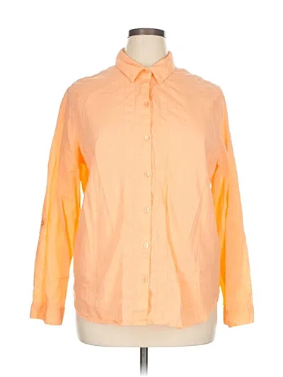 Pre-owned Kim Rogers Long Sleeve Button Down Shirt In Orange
