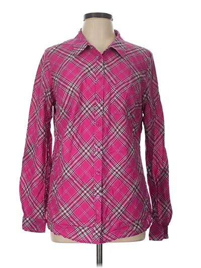 Pre-owned Kim Rogers Long Sleeve Button Down Shirt In Pink