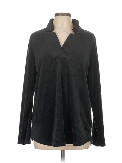 Pre-owned Kim Rogers Long Sleeve Top Black Tie Neck Tops