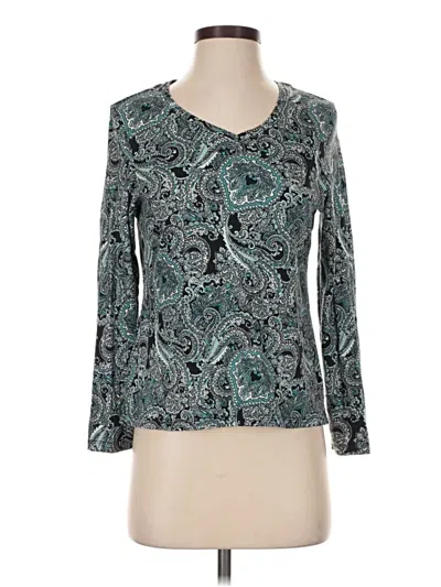 Pre-owned Kim Rogers Long Sleeve T-shirt In Teal