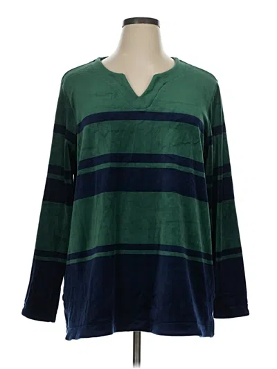 Pre-owned Kim Rogers Pullover Sweater In Green