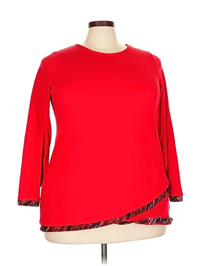 Pre-owned Kim Rogers Pullover Sweater In Red