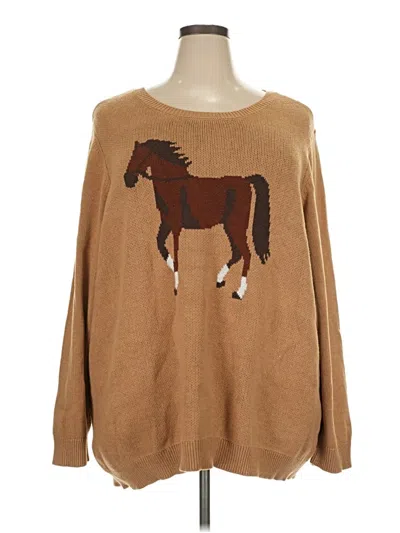 Pre-owned Kim Rogers Pullover Sweater In Tan