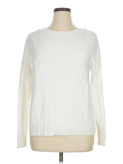 Pre-owned Kim Rogers Pullover Sweater In White