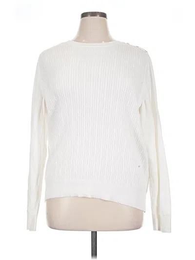 Pre-owned Kim Rogers Pullover Sweater In White