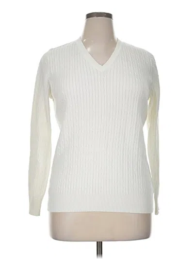 Pre-owned Kim Rogers Pullover Sweater In White