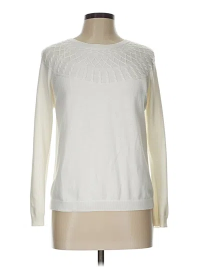 Pre-owned Kim Rogers Pullover Sweater In White