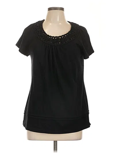 Pre-owned Kim Rogers Short Sleeve Blouse In Black