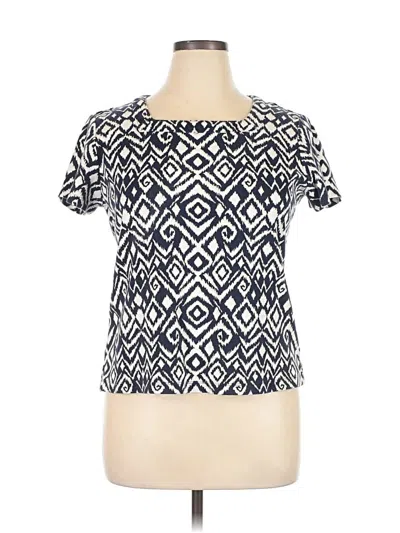 Pre-owned Kim Rogers Short Sleeve Blouse In Blue