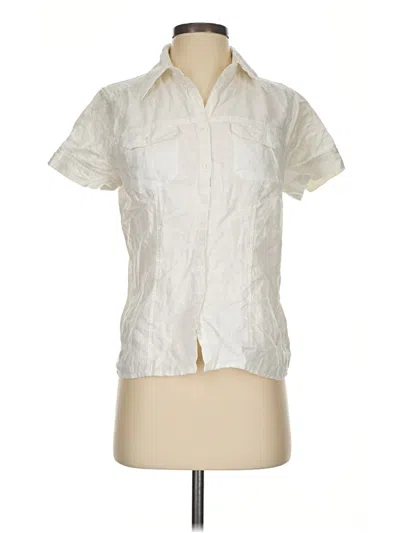 Pre-owned Kim Rogers Short Sleeve Blouse In Ivory