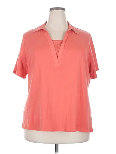 Pre-owned Kim Rogers Short Sleeve Blouse In Pink