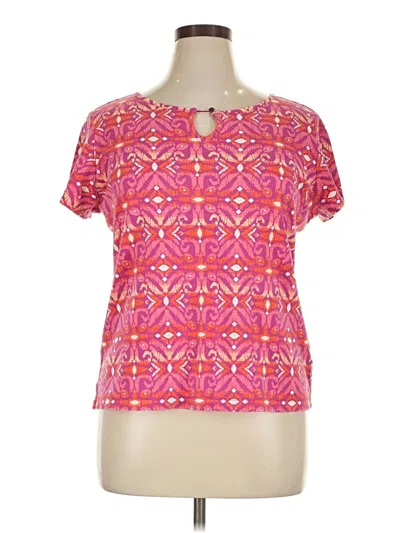 Pre-owned Kim Rogers Short Sleeve Blouse In Pink