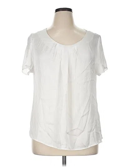 Pre-owned Kim Rogers Short Sleeve Blouse In White