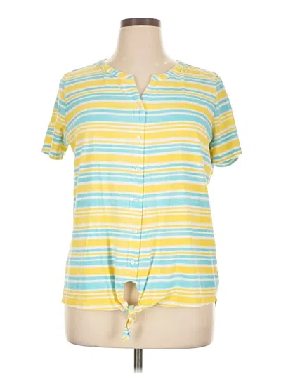 Pre-owned Kim Rogers Short Sleeve Blouse In Yellow