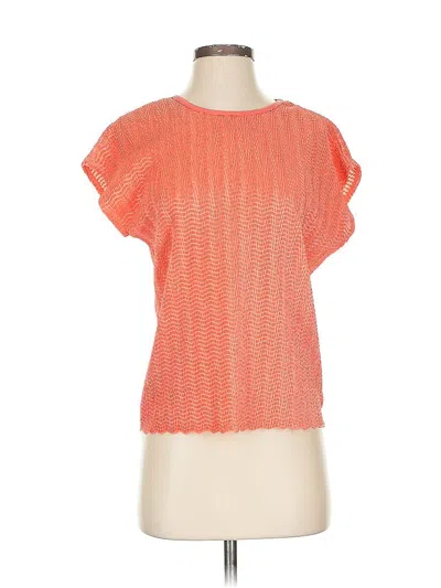 Pre-owned Kim Rogers Short Sleeve Top Orange Boatneck Tops