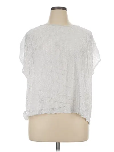 Pre-owned Kim Rogers Short Sleeve Top White Square Neckline Tops