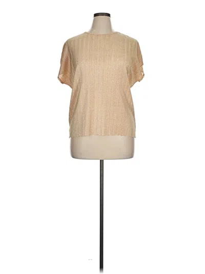Pre-owned Kim Rogers Short Sleeve Turtleneck In Tan