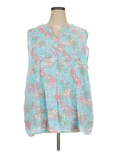 Pre-owned Kim Rogers Sleeveless Blouse In Blue
