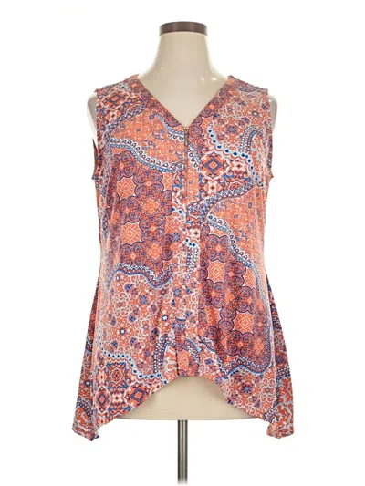 Pre-owned Kim Rogers Sleeveless Blouse In Orange