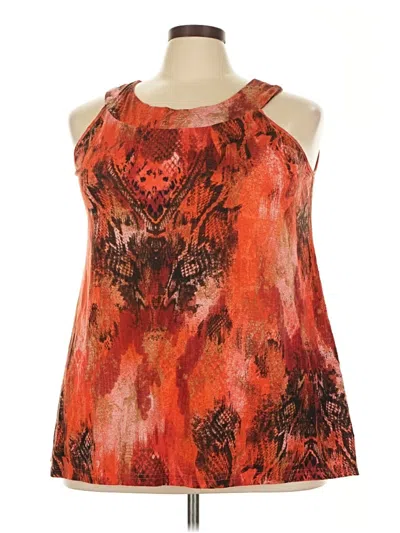 Pre-owned Kim Rogers Sleeveless Blouse In Orange