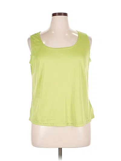 Pre-owned Kim Rogers Sleeveless Top Green Scoop Neck Tops
